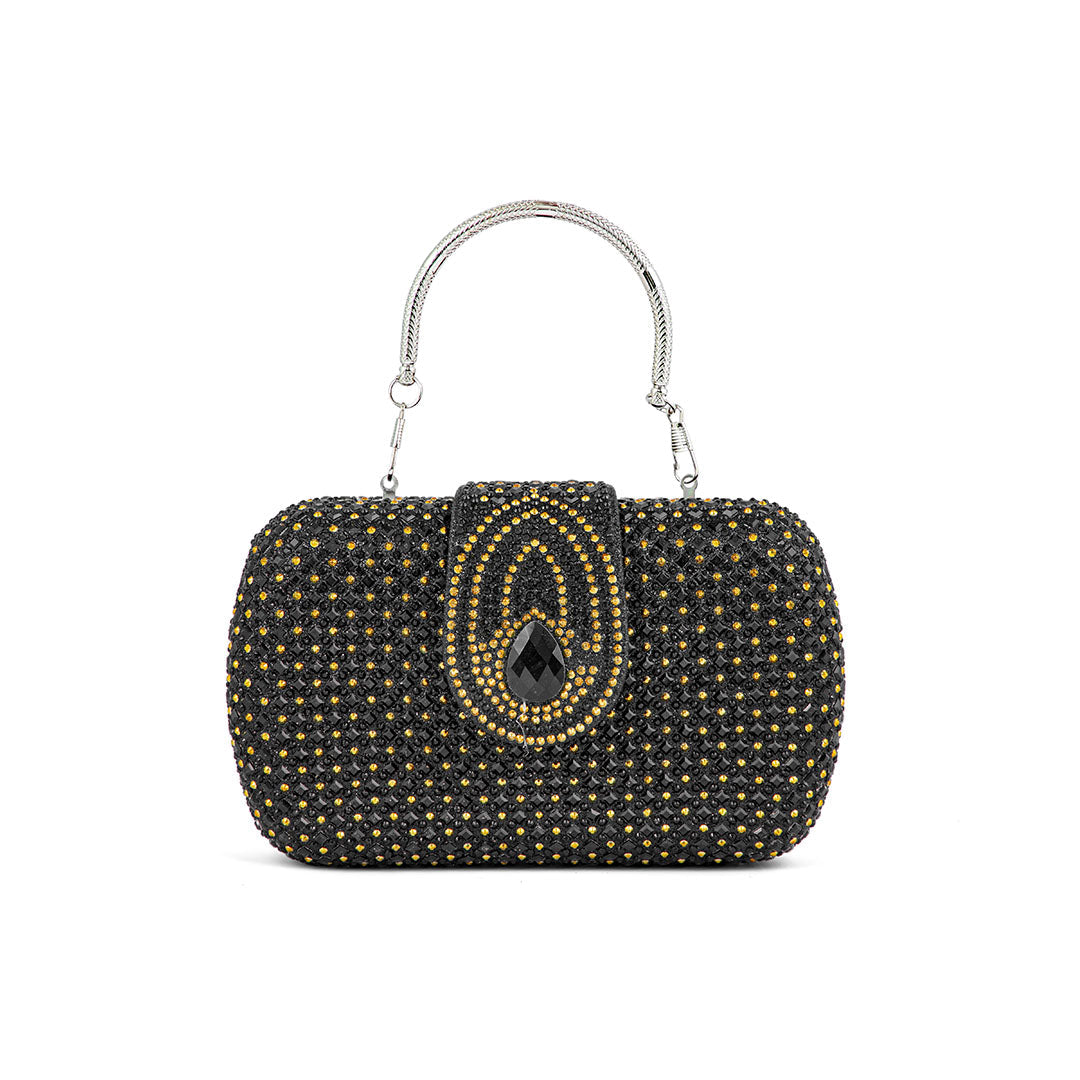 Black Fancy Clutch P24200