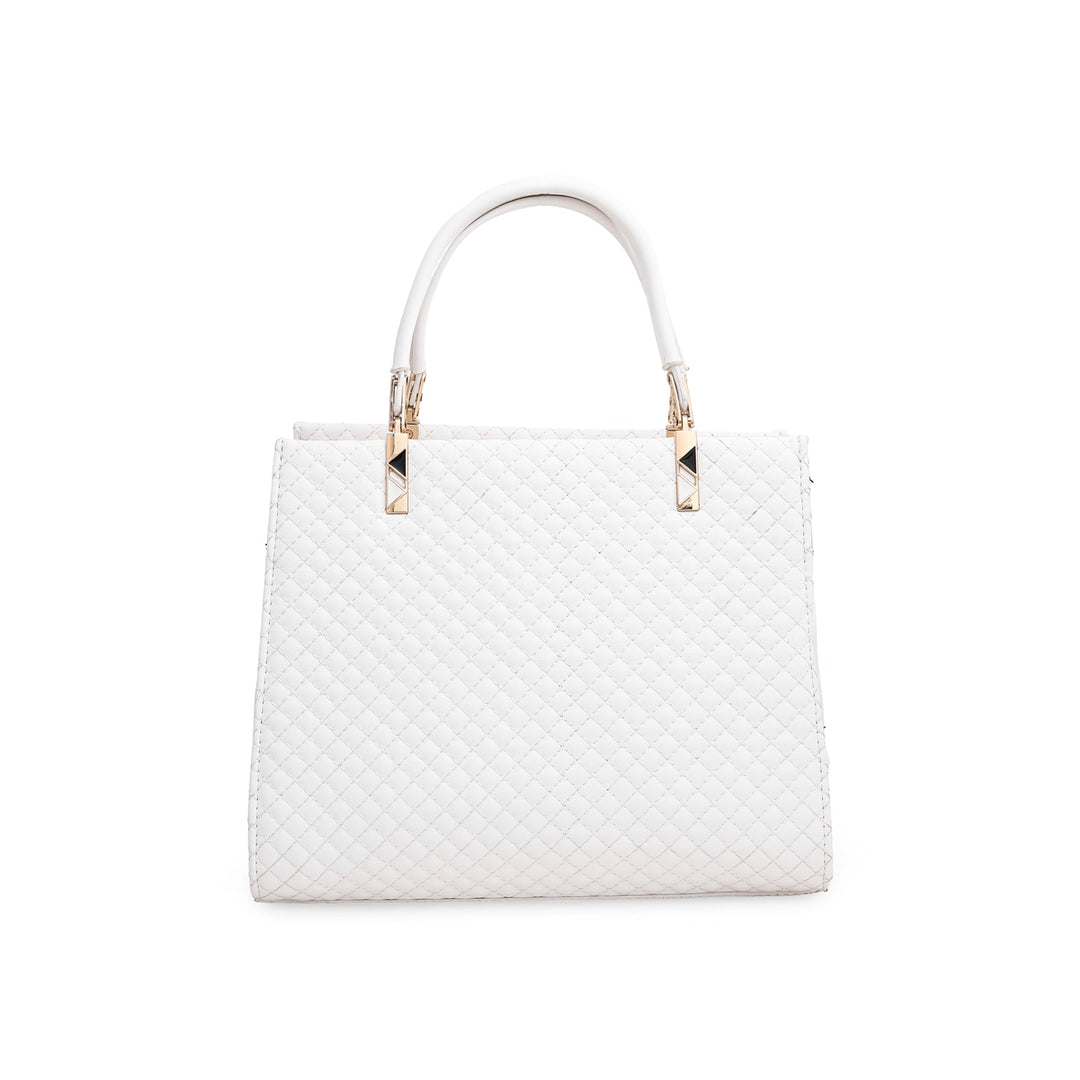 White Formal Hand Bag P36045