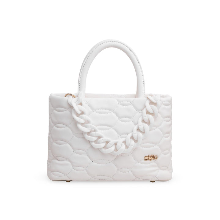 White Formal Hand Bag P36065