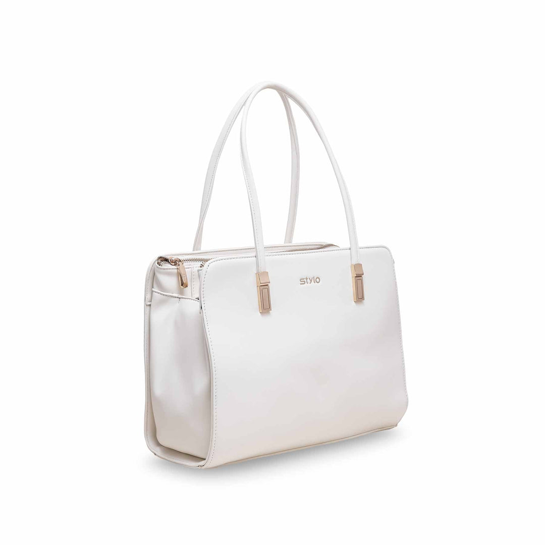 White Formal Hand Bag P36122