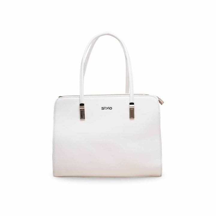 White Formal Hand Bag P36122