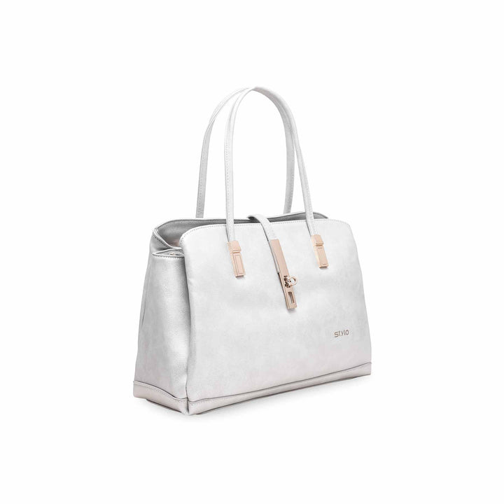 White Formal Hand Bag P36130