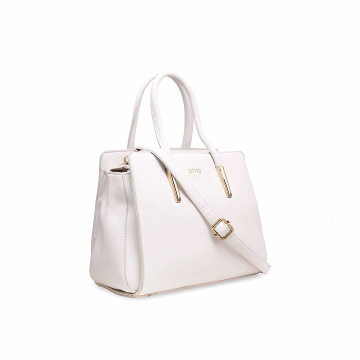 White Formal Hand Bag P36131