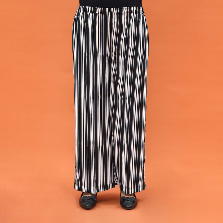 Black Straight Fit Striper Trouser PL5027