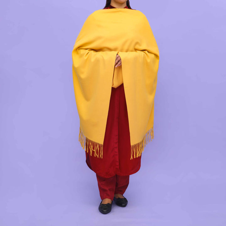 Mustard Acrylic Winter Shawl PN4203