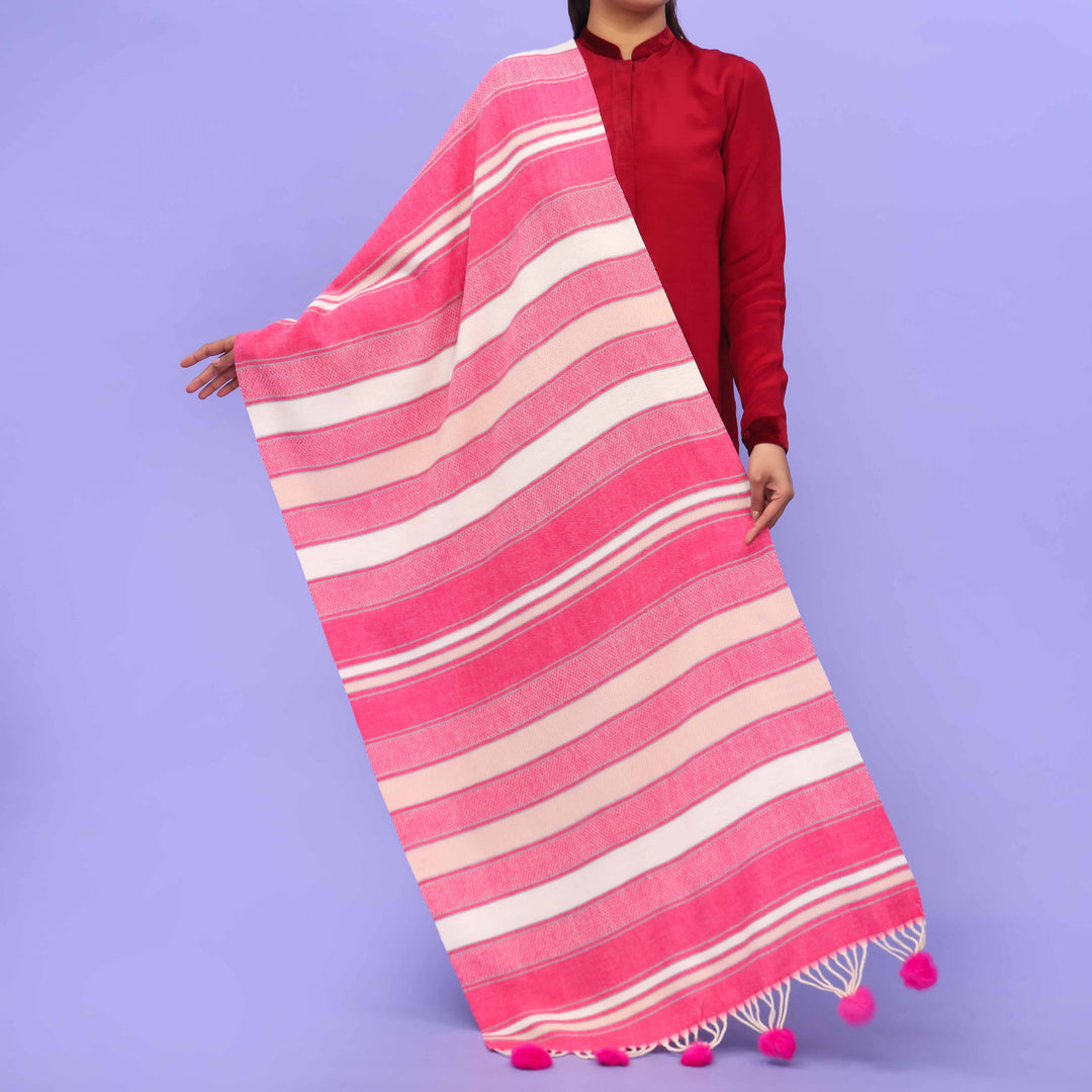 Pink Acrylic Winter Shawl PN4274