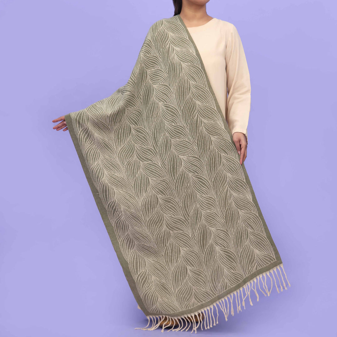 Green Acrylic Winter Shawl PN4295