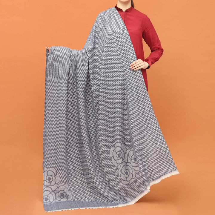 Navy Acrylic Winter Shawl PN4340