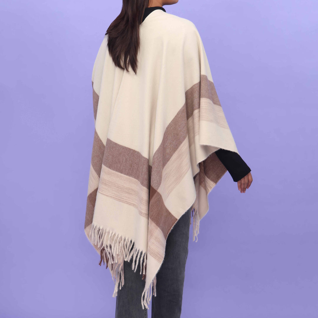 Cream Winter Cape Shawl PN4707