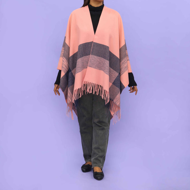 Pink Winter Cape Shawl PN4708