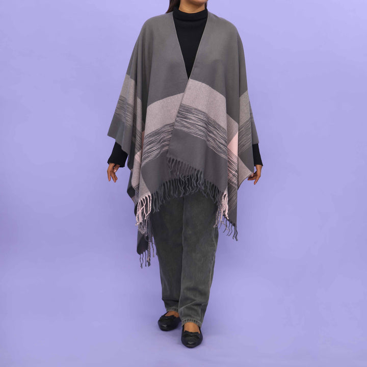 Grey Winter Cape Shawl PN4710