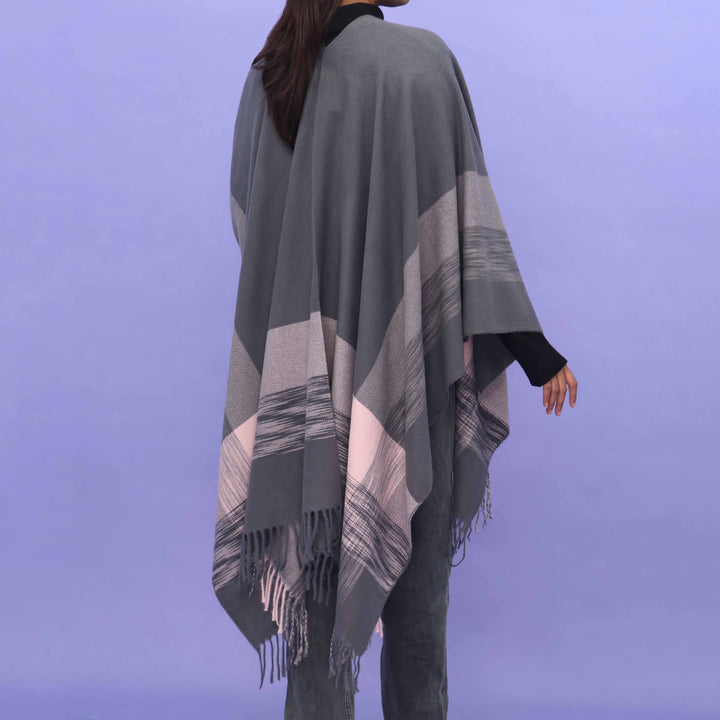 Grey Winter Cape Shawl PN4710