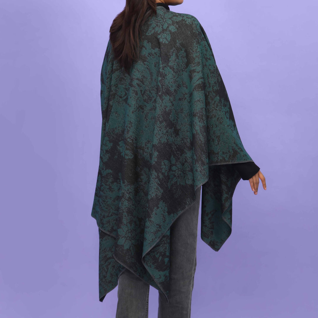 Green Winter Cape Shawl PN4713