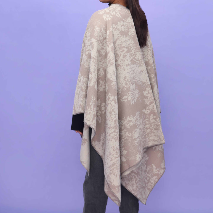 Beige Winter Cape Shawl PN4714