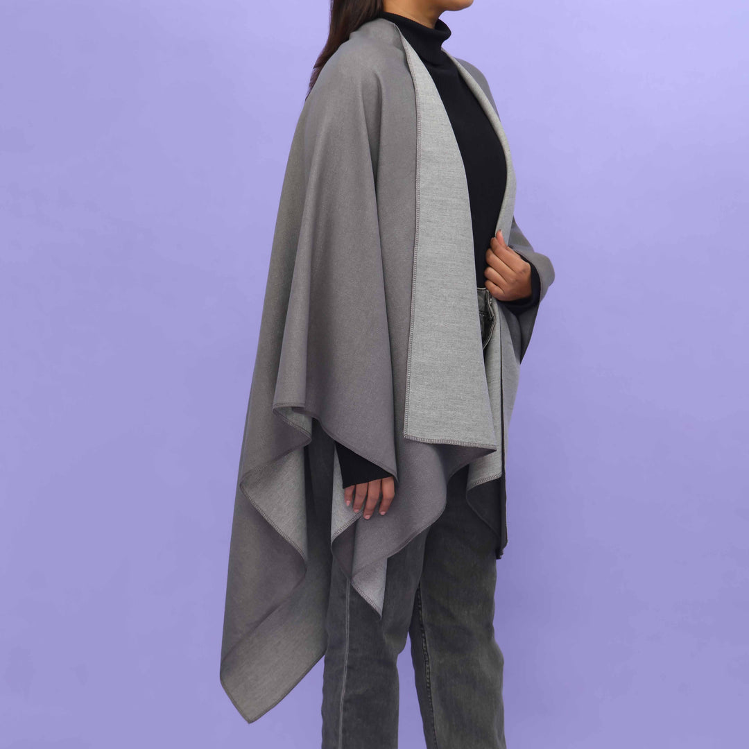 Grey Winter Cape Shawl PN4718