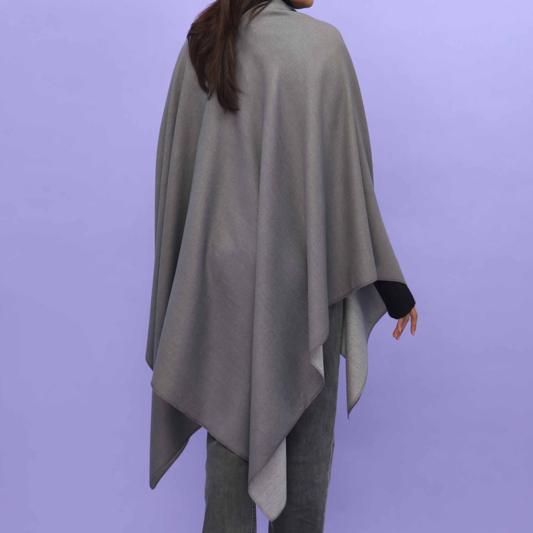 Grey Winter Cape Shawl PN4718