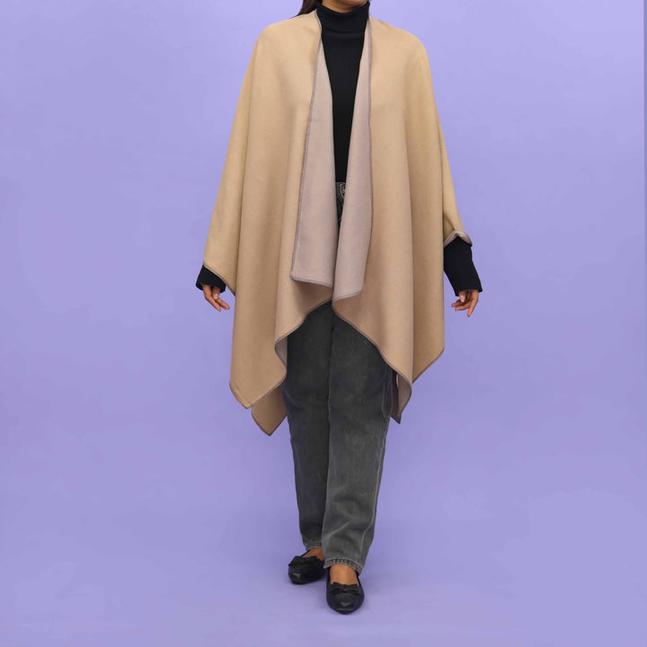 Khaki Winter Cape Shawl PN4719