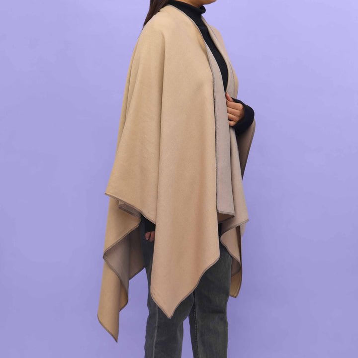 Khaki Winter Cape Shawl PN4719