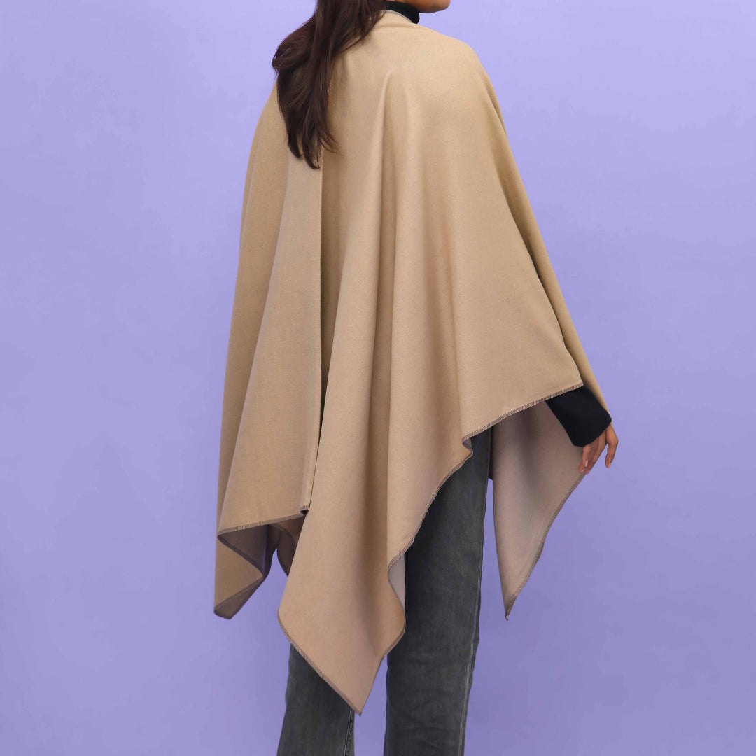 Khaki Winter Cape Shawl PN4719