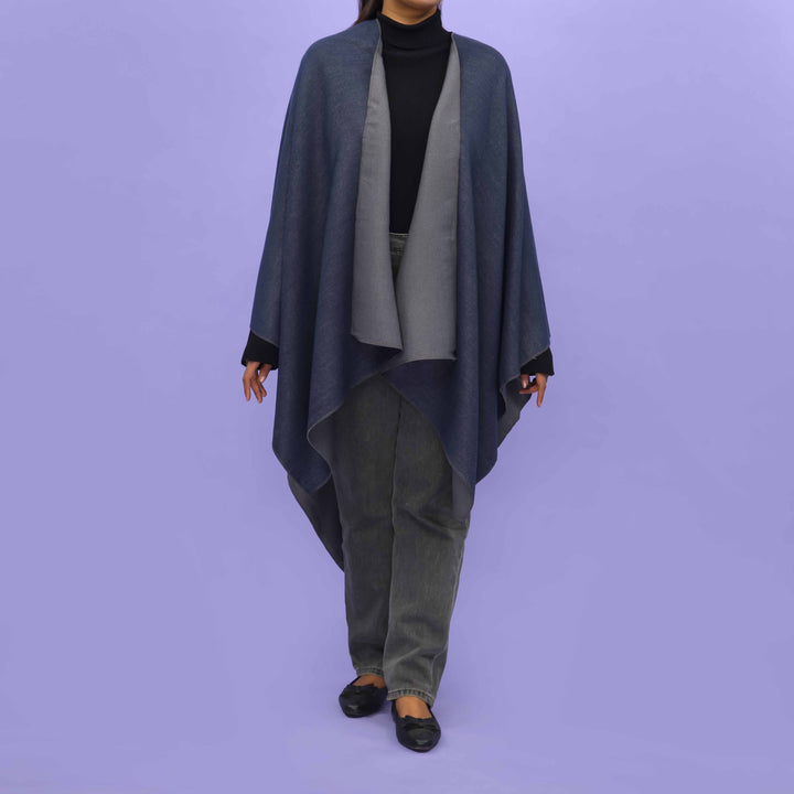 Navy Winter Cape Shawl PN4721