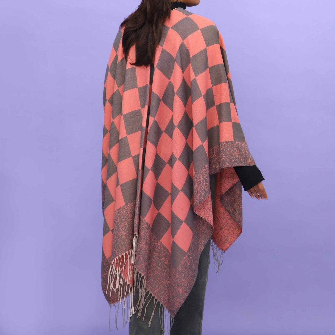 Pink Winter Cape Shawl PN4729