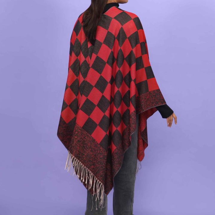 Maroon Winter Cape Shawl PN4730