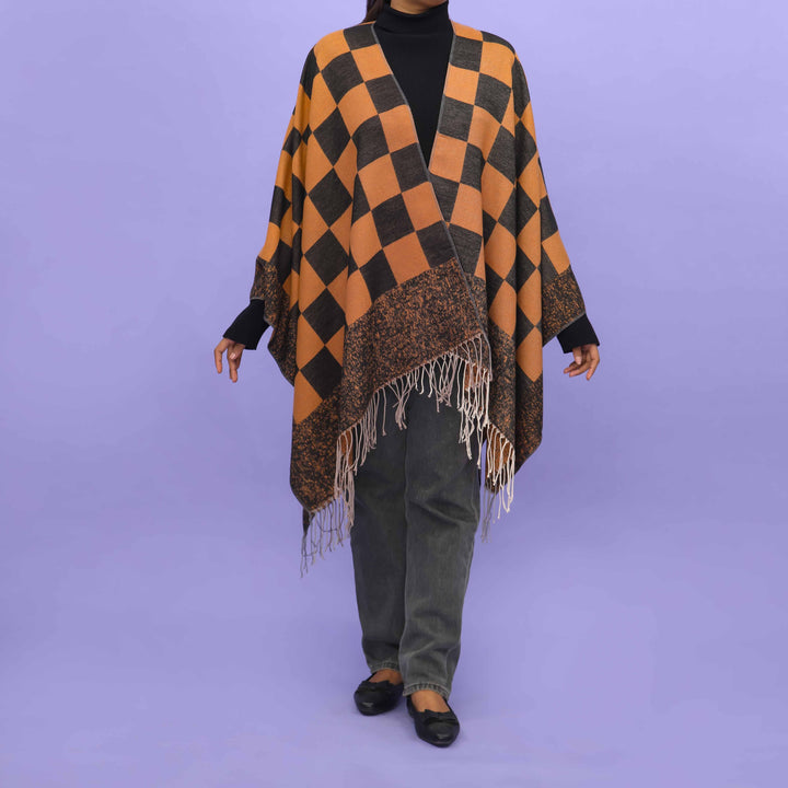 Coffee Winter Cape Shawl PN4731