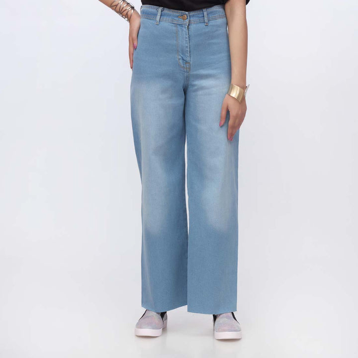 Sky Blue Seamless Flapper Denim Pant PS1540