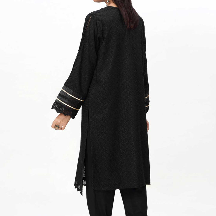 Black 1PC- Embroidered ChikanKari Shirt PS4074