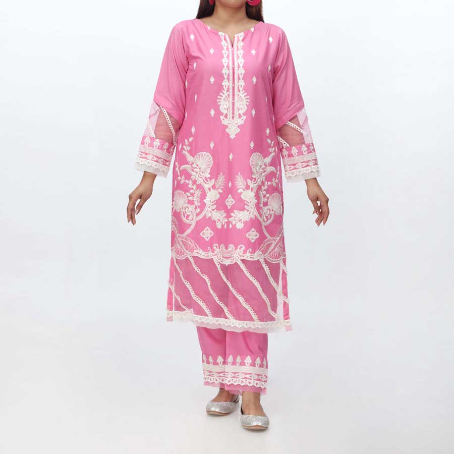 2PC- Embroidered Cambric Suit PS4082