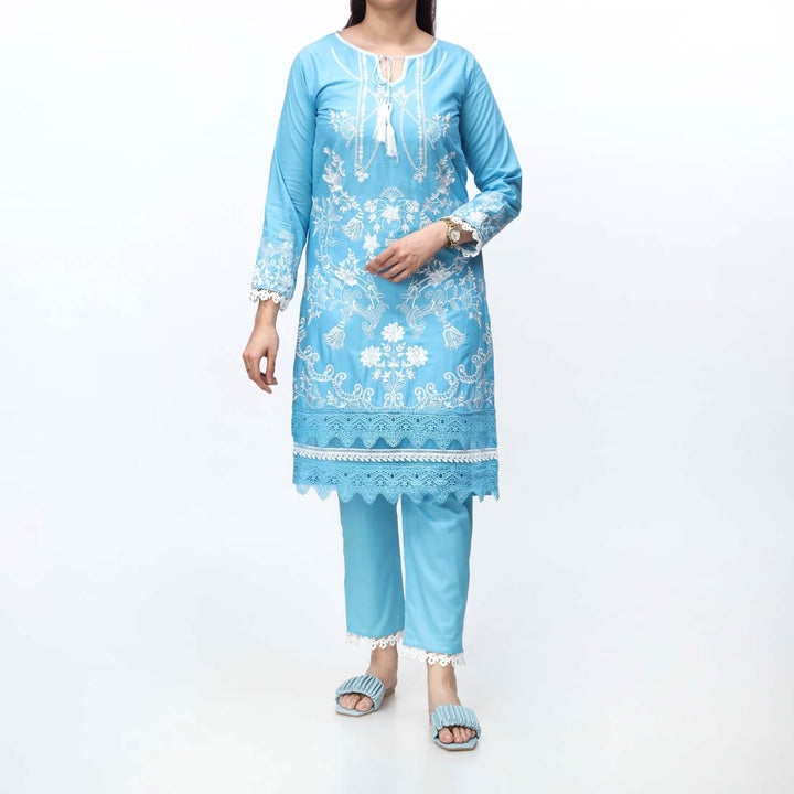 2PC- Embroidered Cambric Suit PS4086