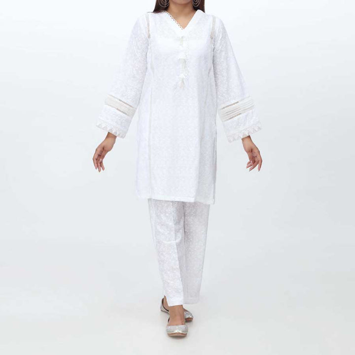 2PC- Embroidered Chikankari Suit PS4089