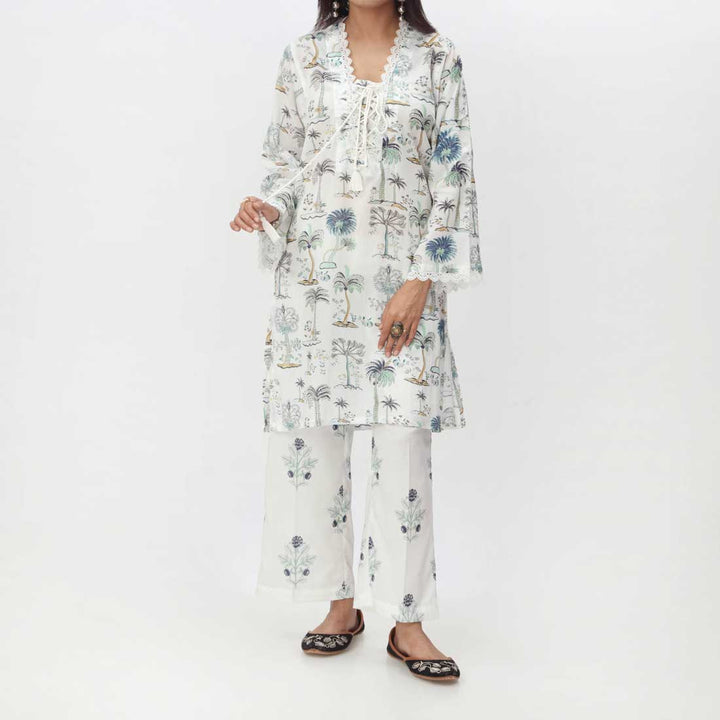 Cream 2PC- Digital Printed Lawn Suit PS4098