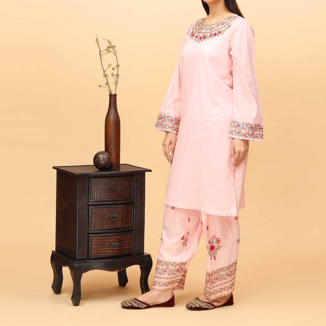 2PC- Embroidered Cambric Suit PS4129