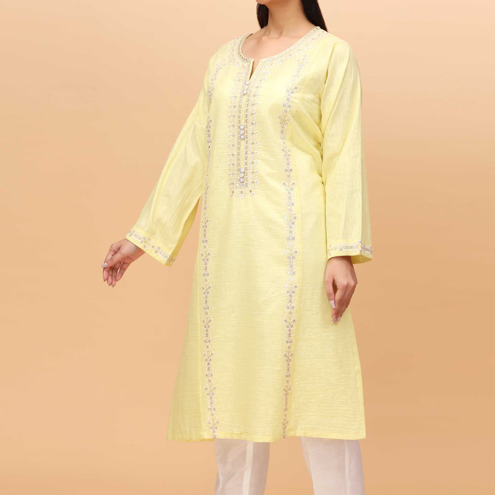 1PC Embellished Cotton Zari Shirt PS4132