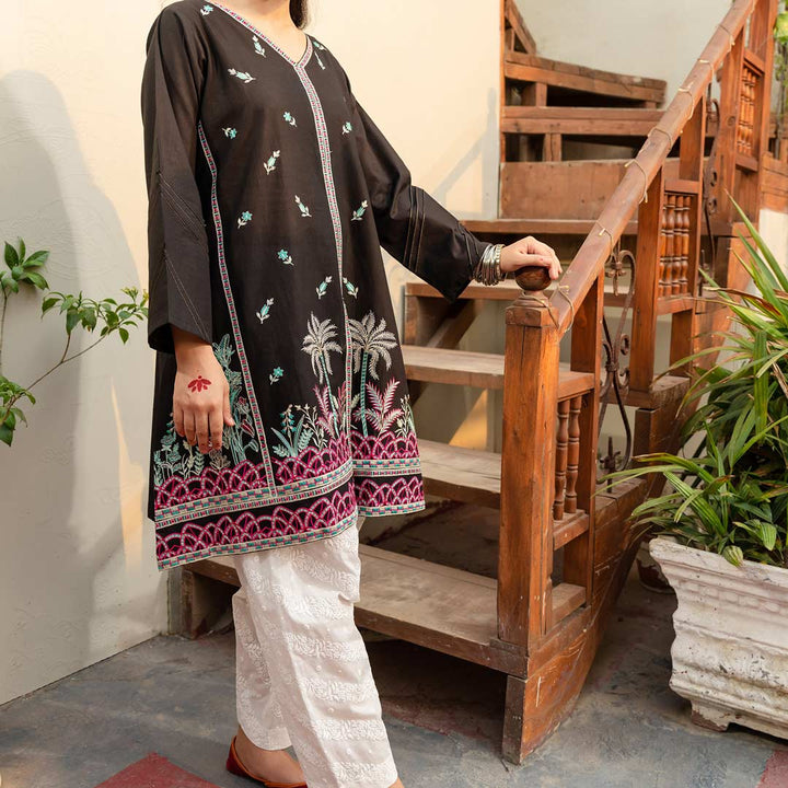 1PC- Embroidered Cambric Shirt PS4162