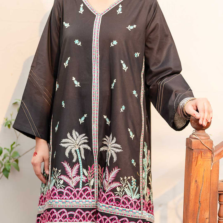 1PC- Embroidered Cambric Shirt PS4162