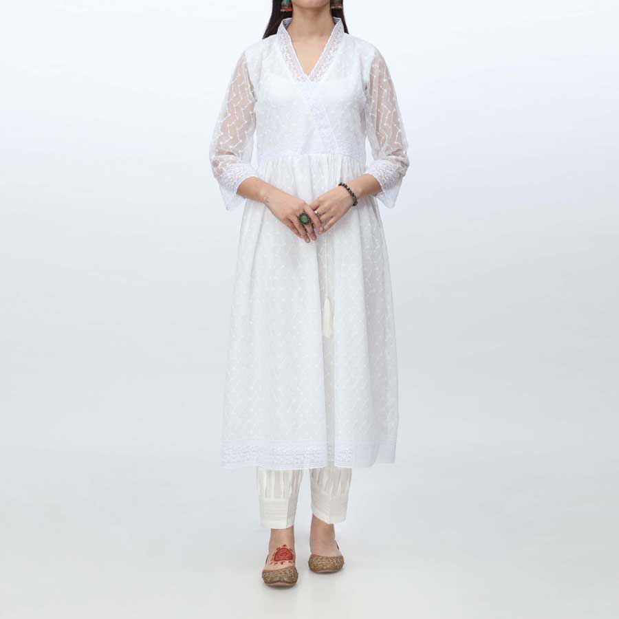 1PC- Embroidered Chiffon Shirt PS4173