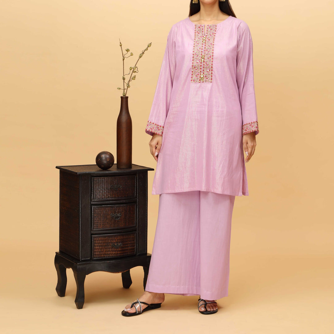 2PC Embellished Cotton Zari Suit PS4181