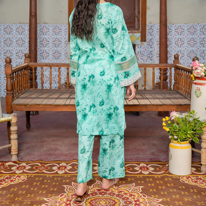 2PC- Embroidered & Digital Printed Suit PS4222