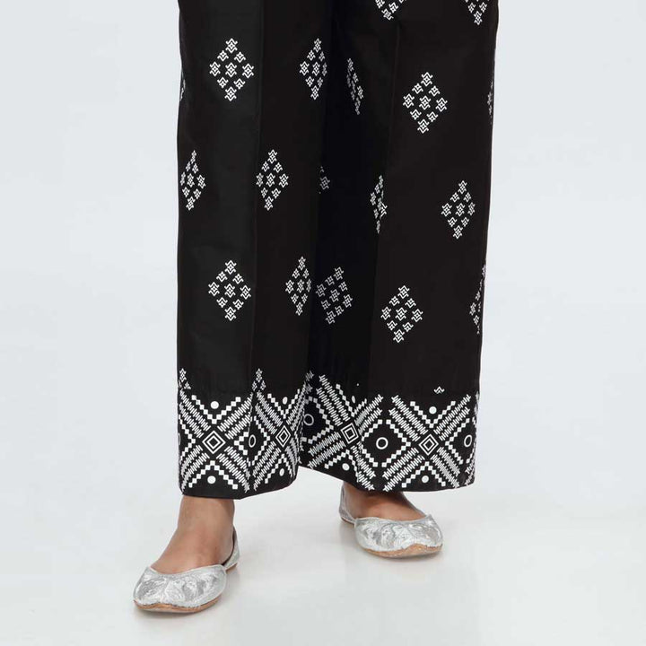 Black Screen Printed Cambric Trouser PS4510