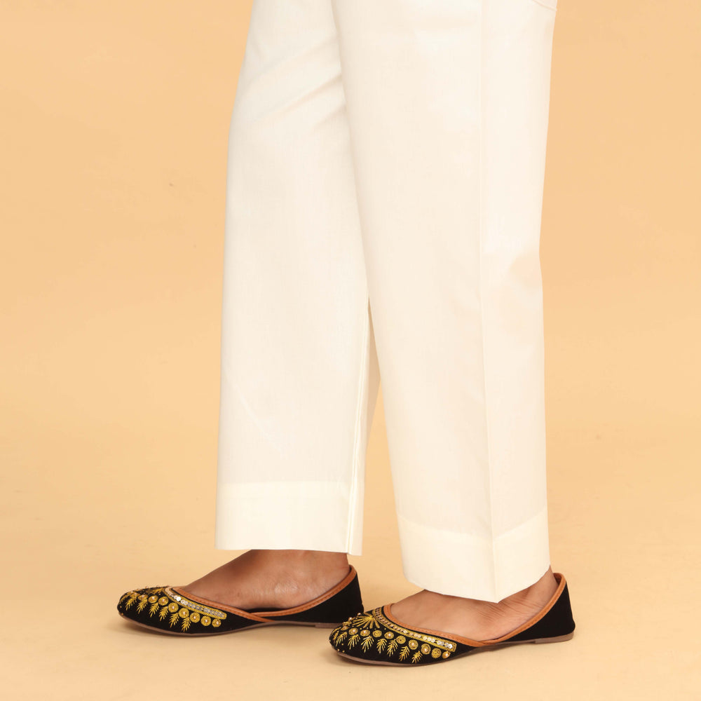 Cream Straight Fit Plain Trouser PS4597