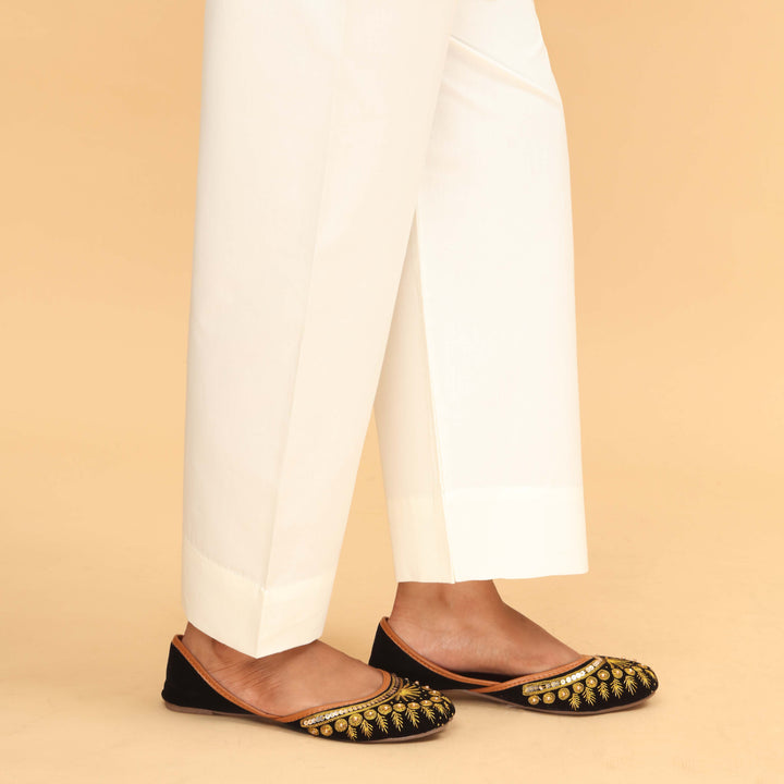 Cream Straight Fit Plain Trouser PS4597