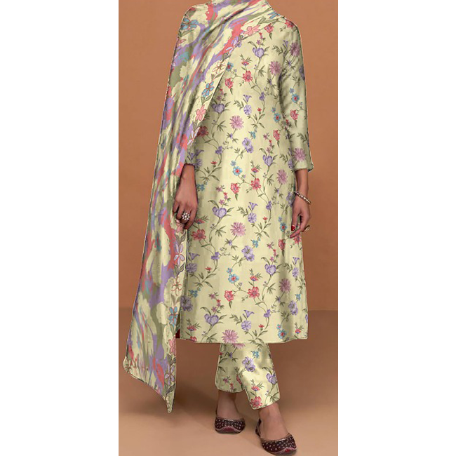 3PC- Unstitched Digital Printed Suit PS4693-