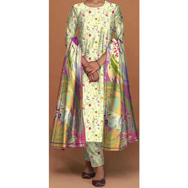 3PC- Unstitched Digital Printed Suit PS4694