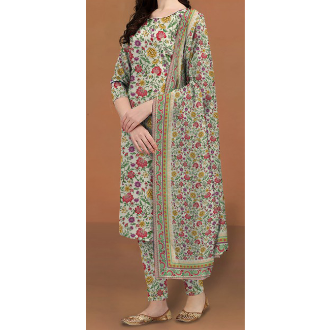 3PC- Unstitched Digital Printed Suit PS4696