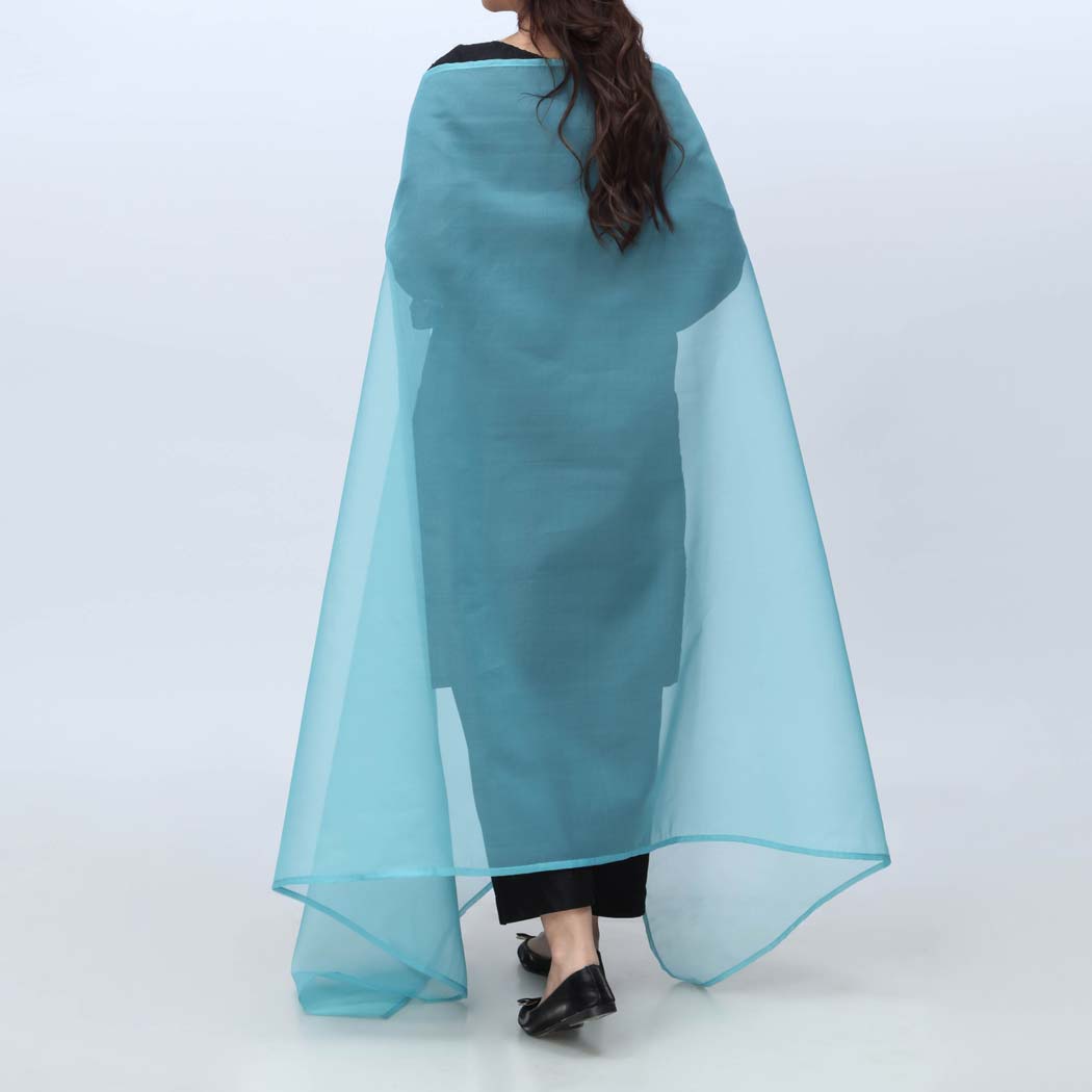 Blue Plain Organza Dupatta PS4702