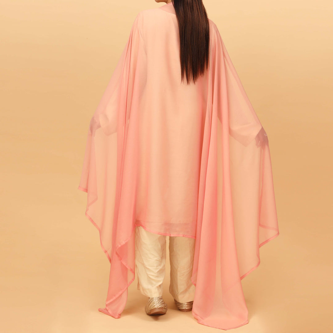 Pink Dyed Plain Chiffon Dupatta PS4709