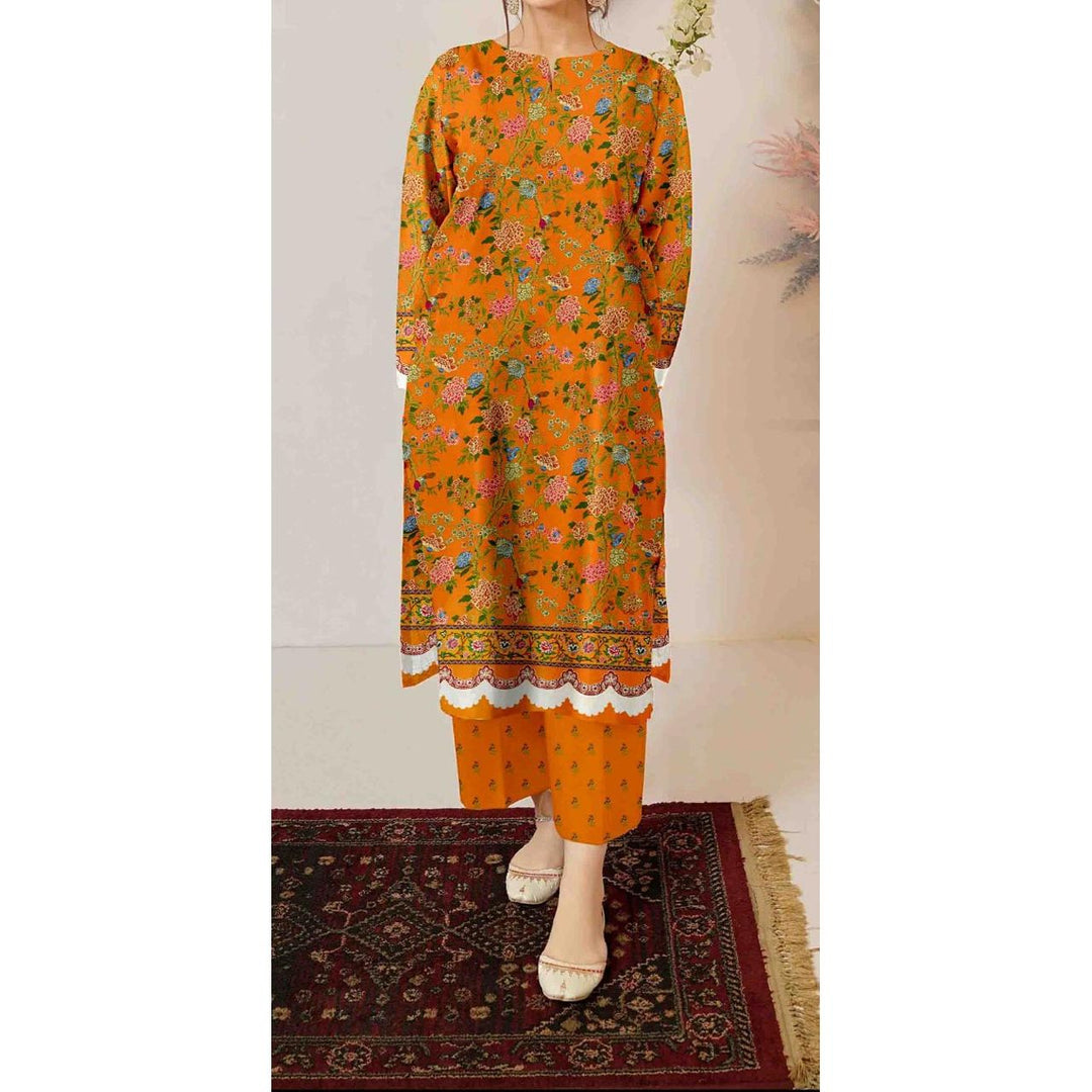 2PC-Digital Printed Cambric Suit PS4888