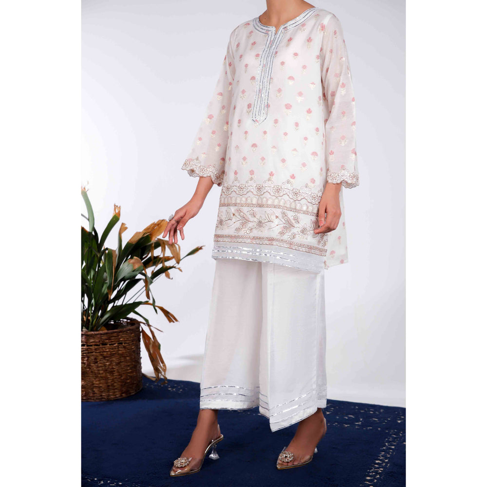 2PC- Embroidered Jaquard Suit PS4905